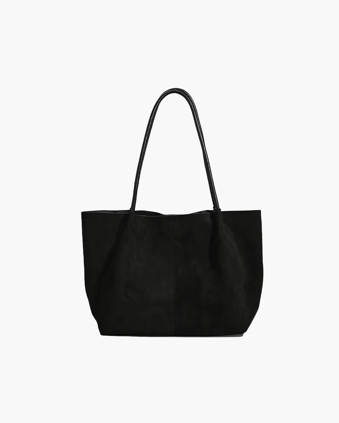 Cheska Retro Faux Suede Tote Bag with Matching Pouch