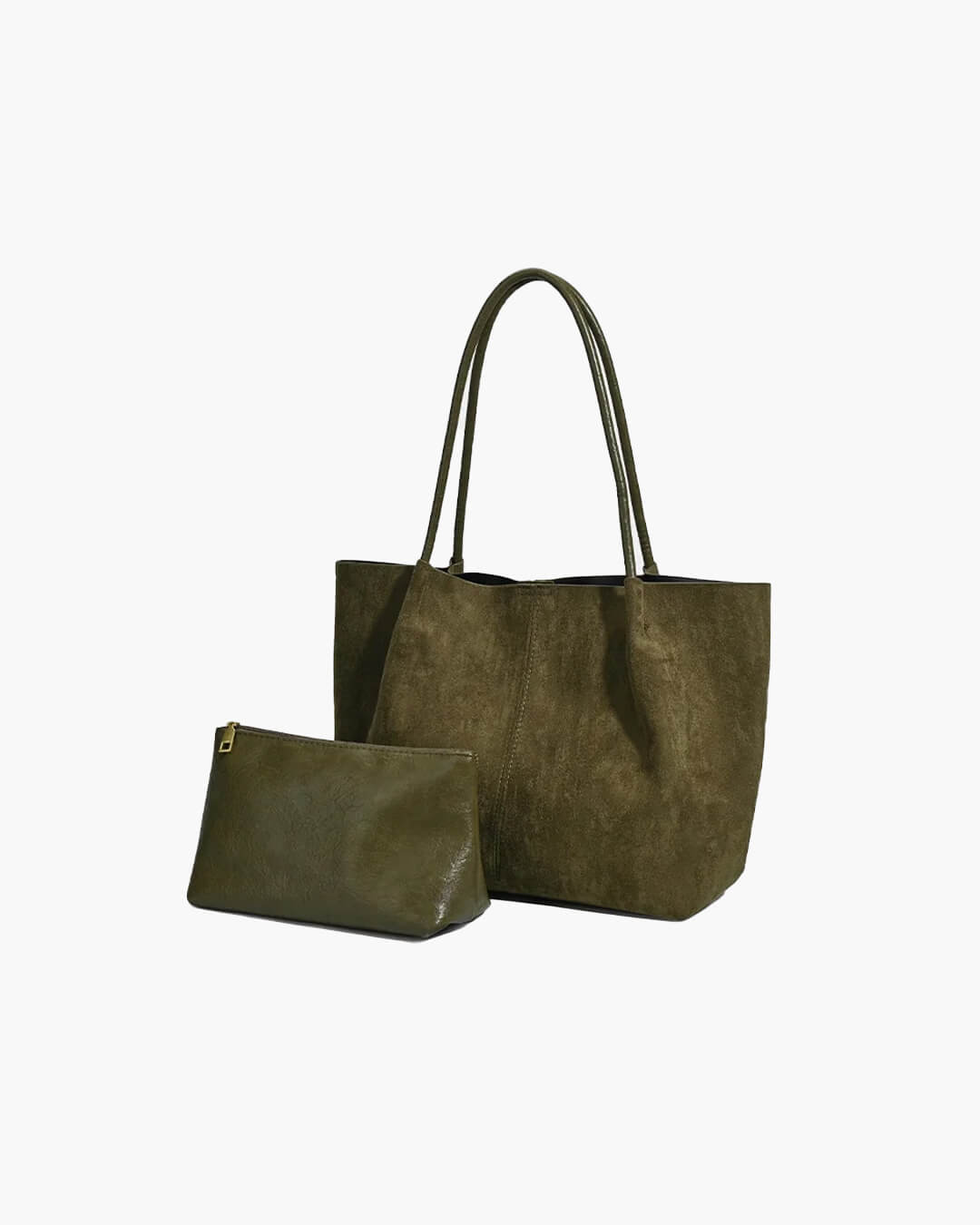 Cheska Retro Faux Suede Tote Bag with Matching Pouch – view 10