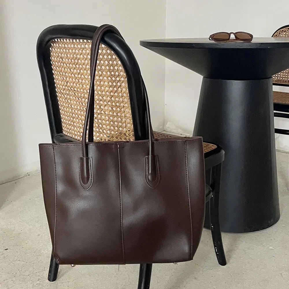 Cindy Structured PU Leather Tote Bag with Zip Closure