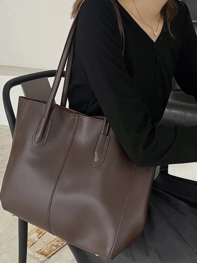 Cindy Structured PU Leather Tote Bag with Zip Closure – view 6