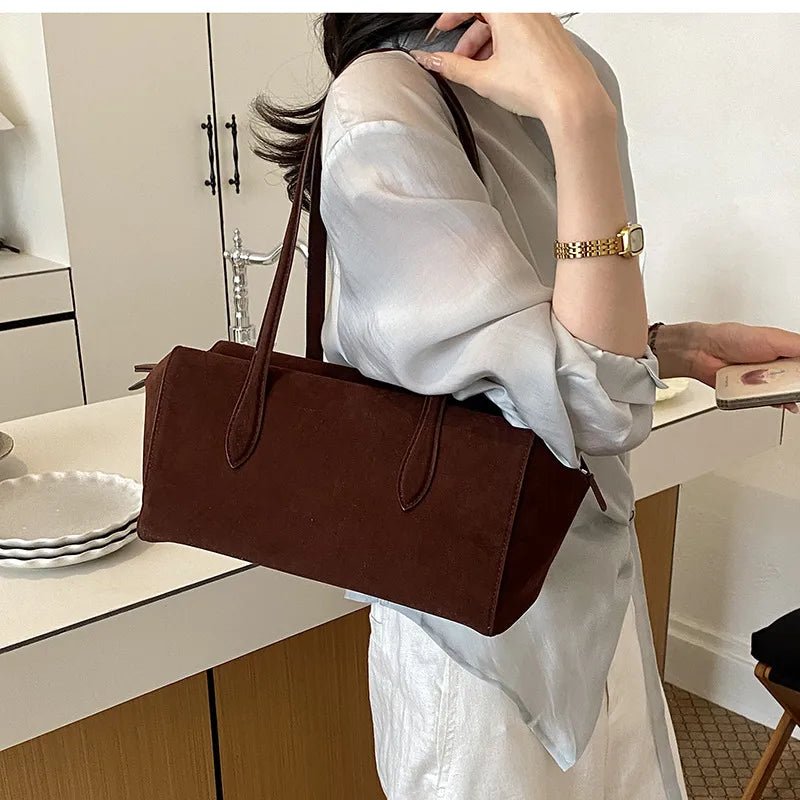 Claudine Structured Faux Suede Underarm Shoulder Bag – view 6