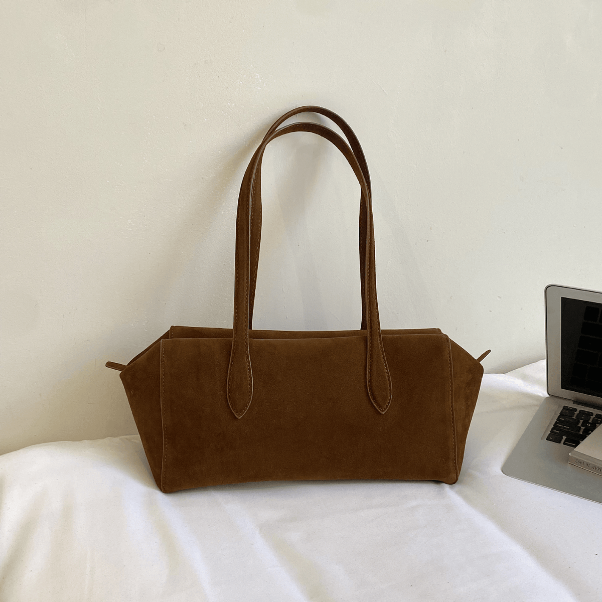 Claudine Structured Faux Suede Underarm Shoulder Bag – view 5