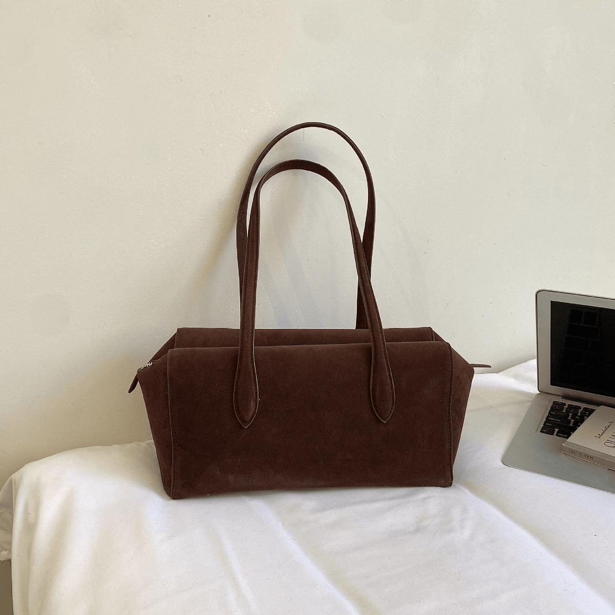 Claudine Structured Faux Suede Underarm Shoulder Bag – view 4