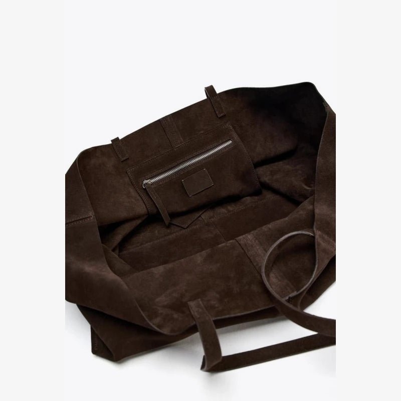 Cynthia Large Faux Suede Tote Bag with Shoulder Straps – view 6