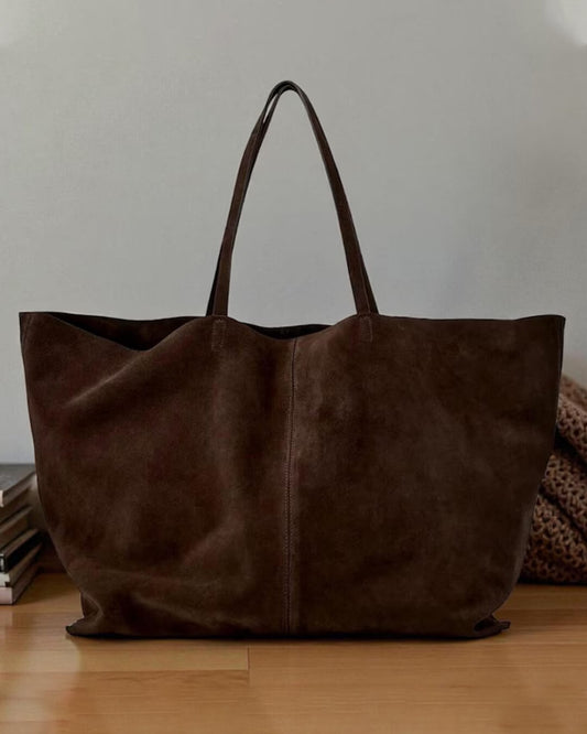 Cynthia Large Faux Suede Tote Bag with Shoulder Straps