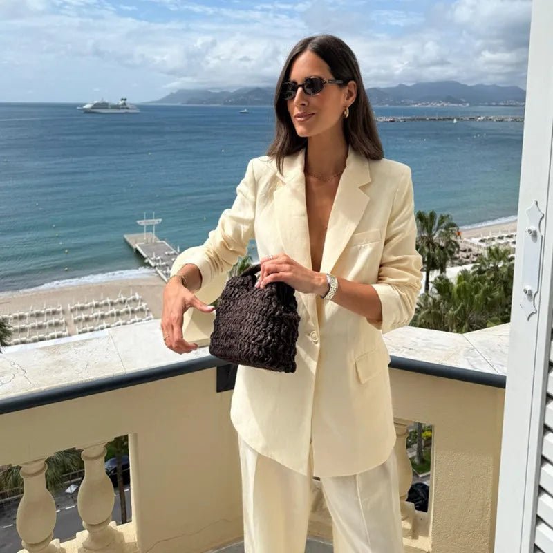 Bianca Natural Woven Rattan Tote with Shoulder Straps