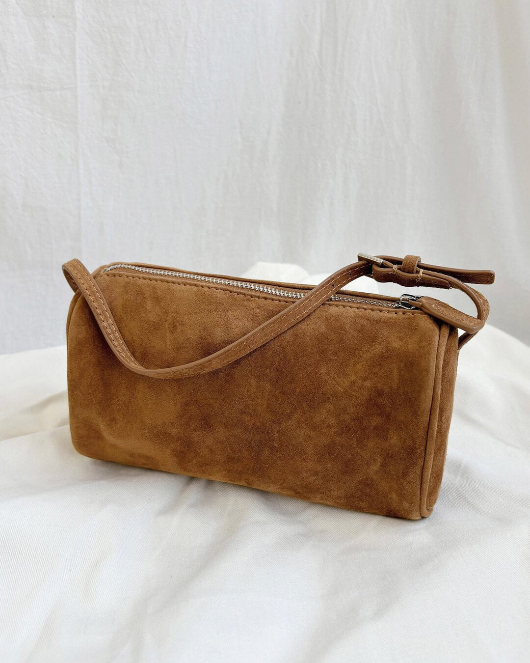 Danika Faux Suede Trapezoid Mini Bag with Top Handle – view 13