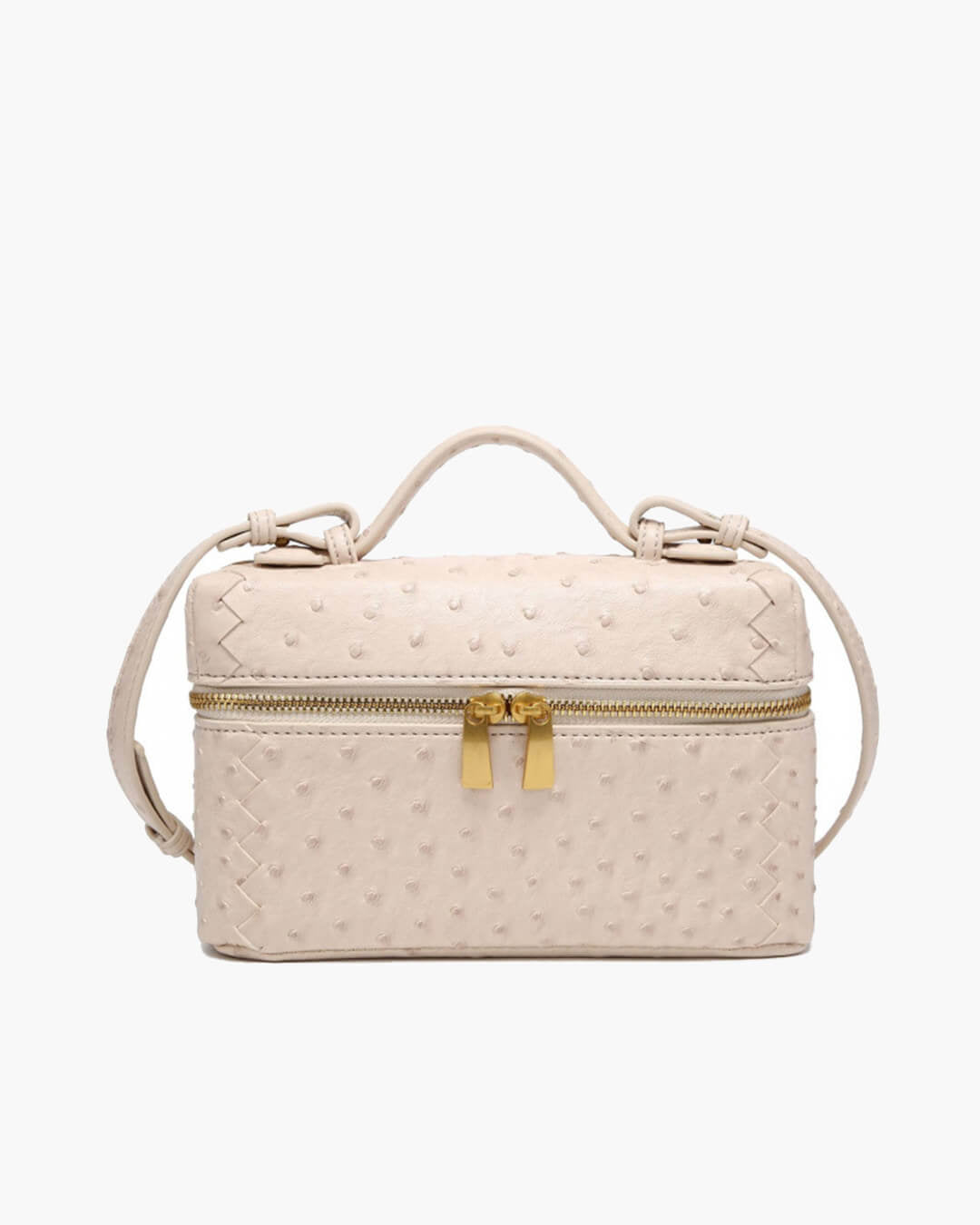 Delphine Ostrich-Effect Vegan Leather Box Bag – Green – view 5