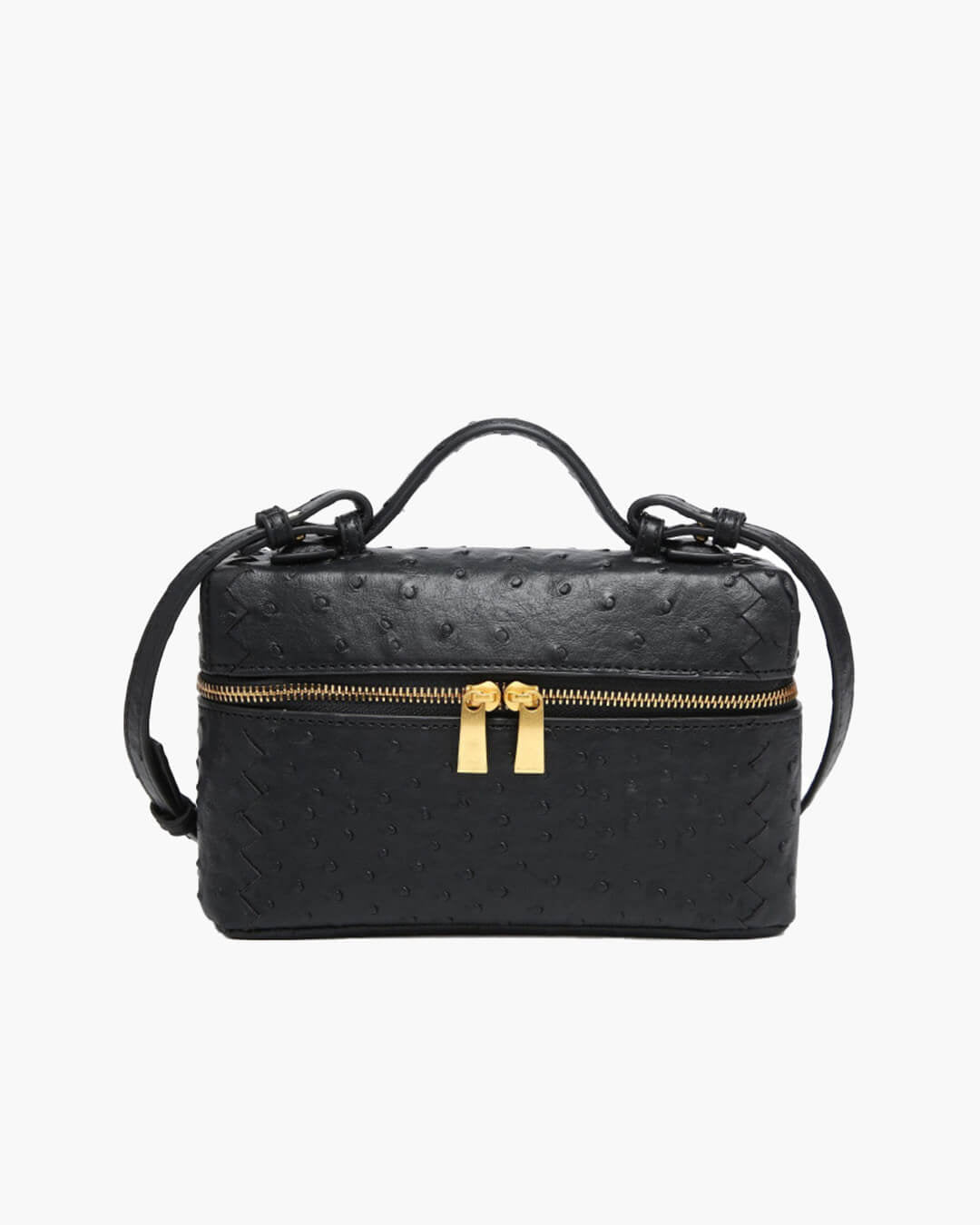 Delphine Ostrich-Effect Vegan Leather Box Bag – Green