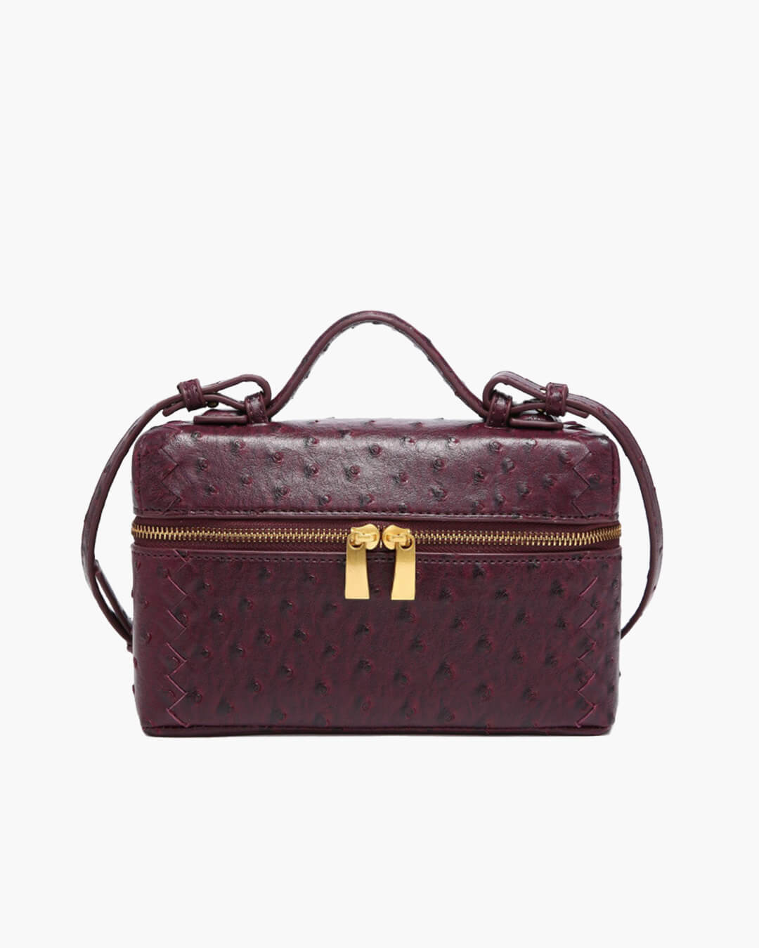 Delphine Ostrich-Effect Vegan Leather Box Bag – Green – view 4