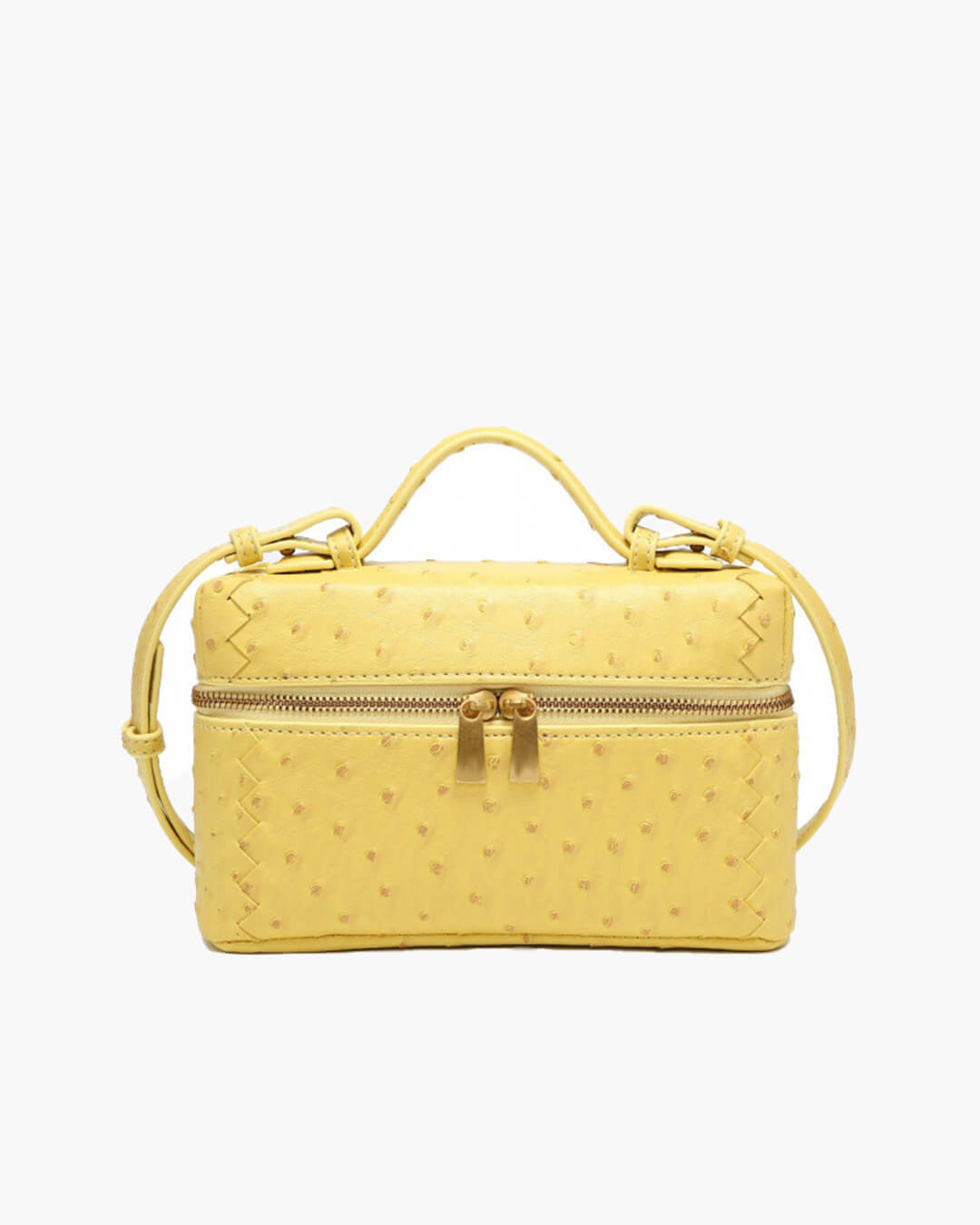 Delphine Ostrich-Effect Vegan Leather Box Bag – Green – view 3