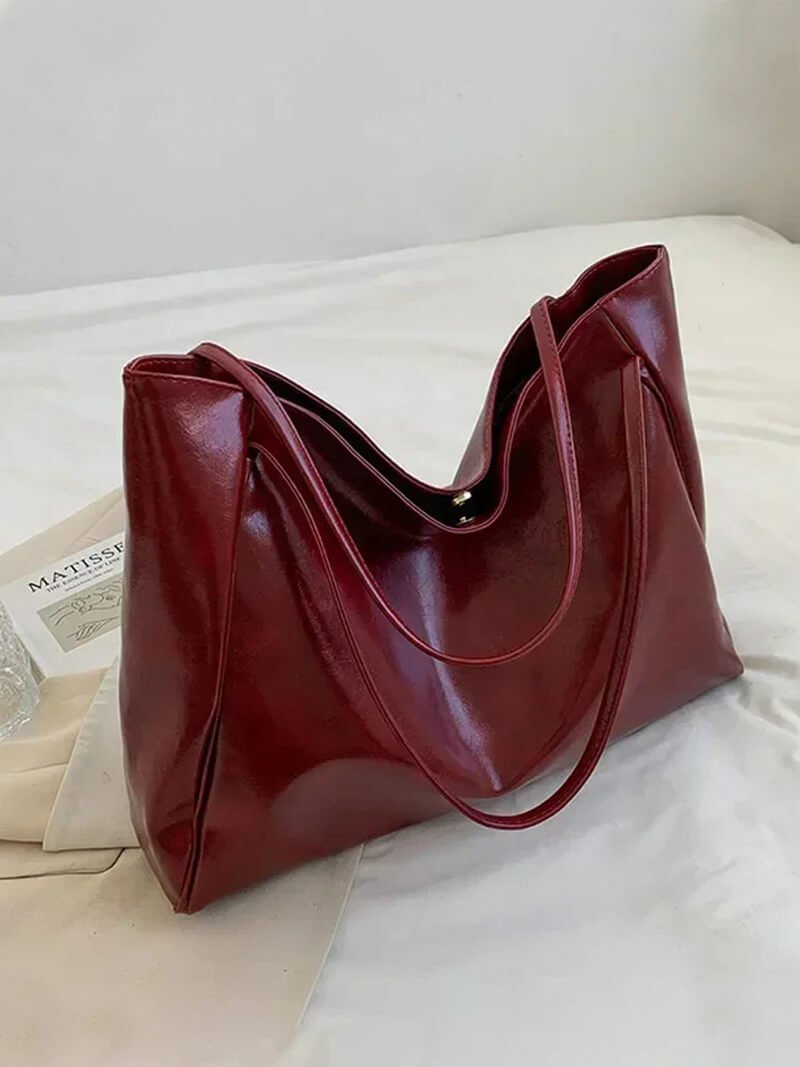 Iva Structured PU Shopper Tote Bag with Comfortable Handles