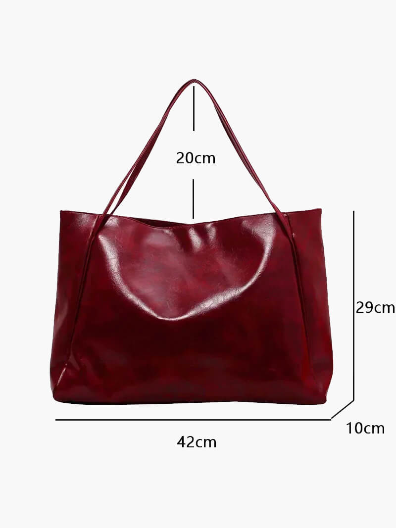 Iva Structured PU Shopper Tote Bag with Comfortable Handles