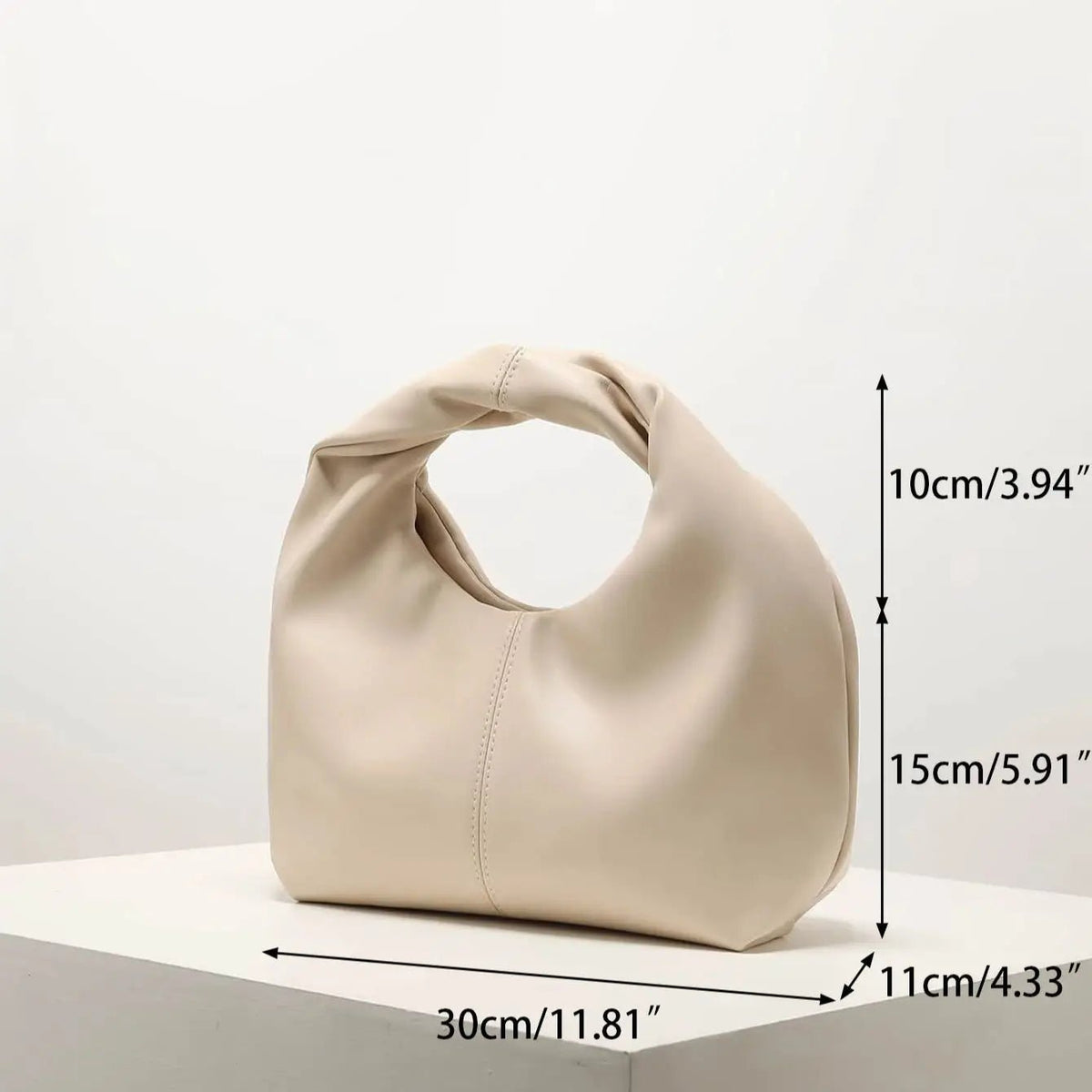 Gelyn Twist Detail Square Vegan Leather Clutch Bag – view 9
