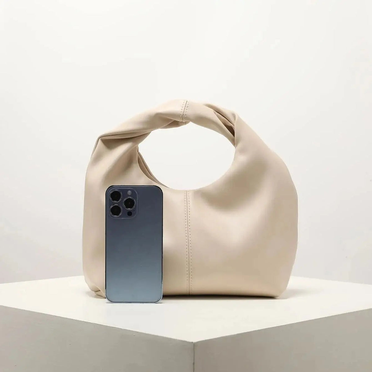 Gelyn Twist Detail Square Vegan Leather Clutch Bag
