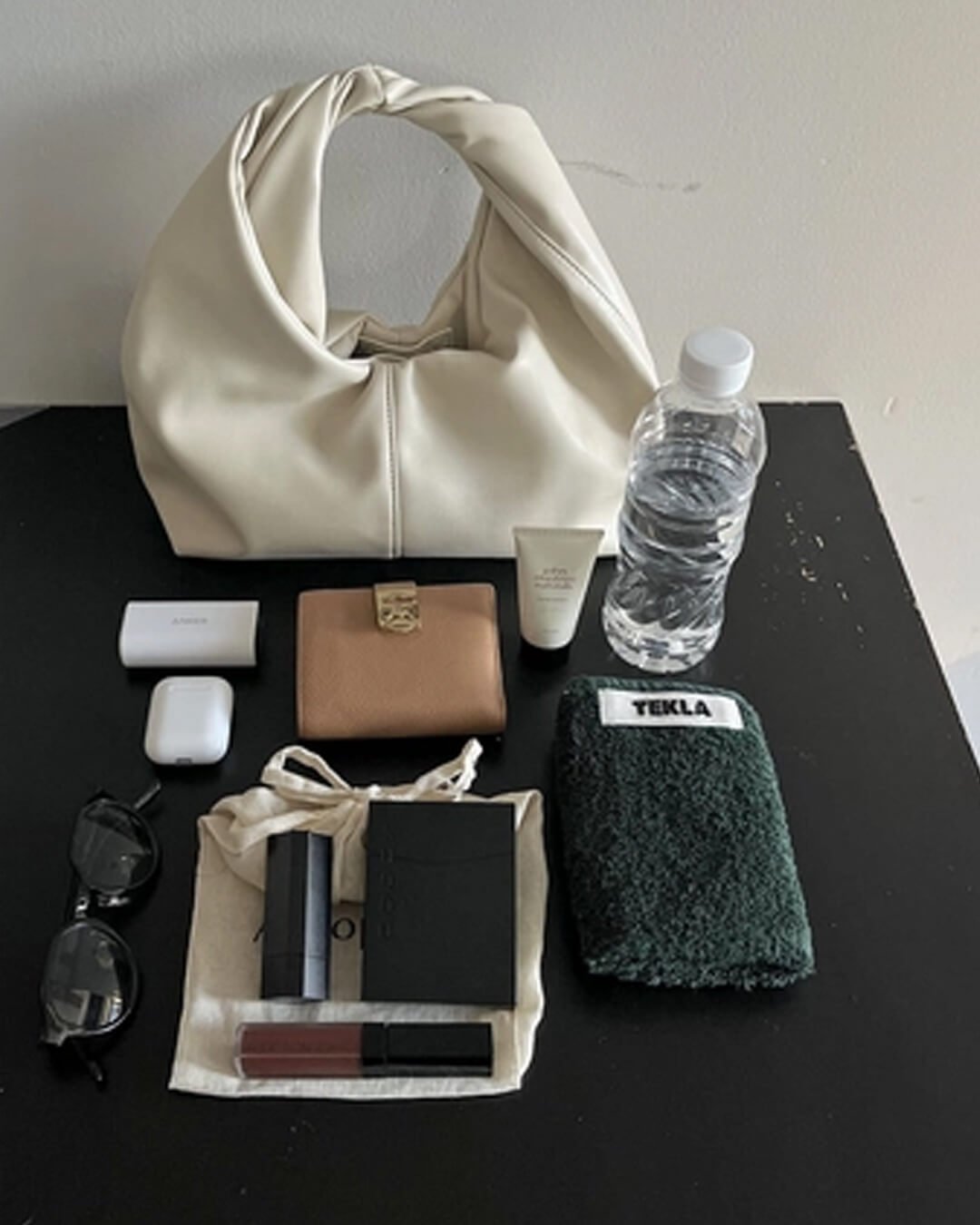 Gelyn Twist Detail Square Vegan Leather Clutch Bag