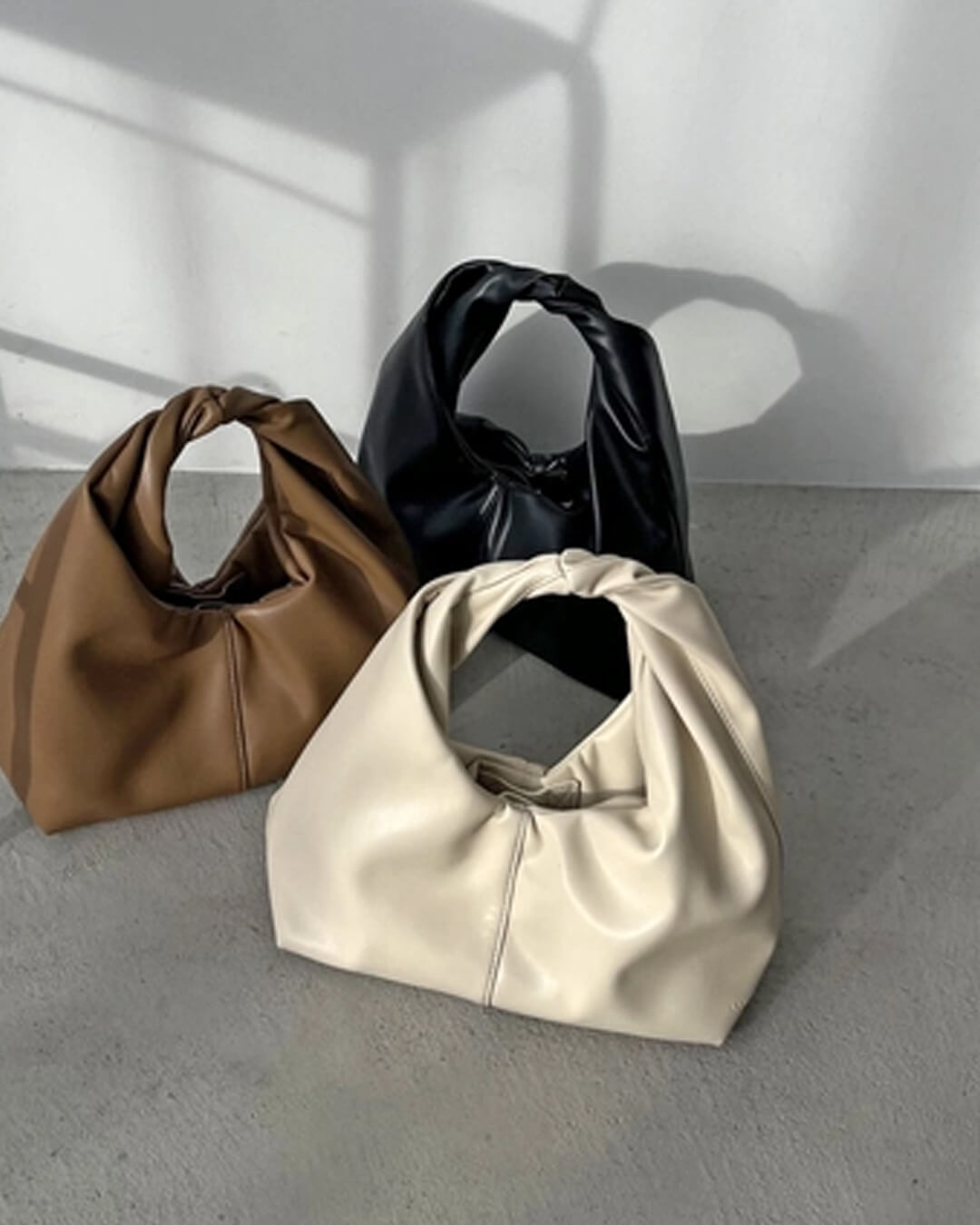 Gelyn Twist Detail Square Vegan Leather Clutch Bag