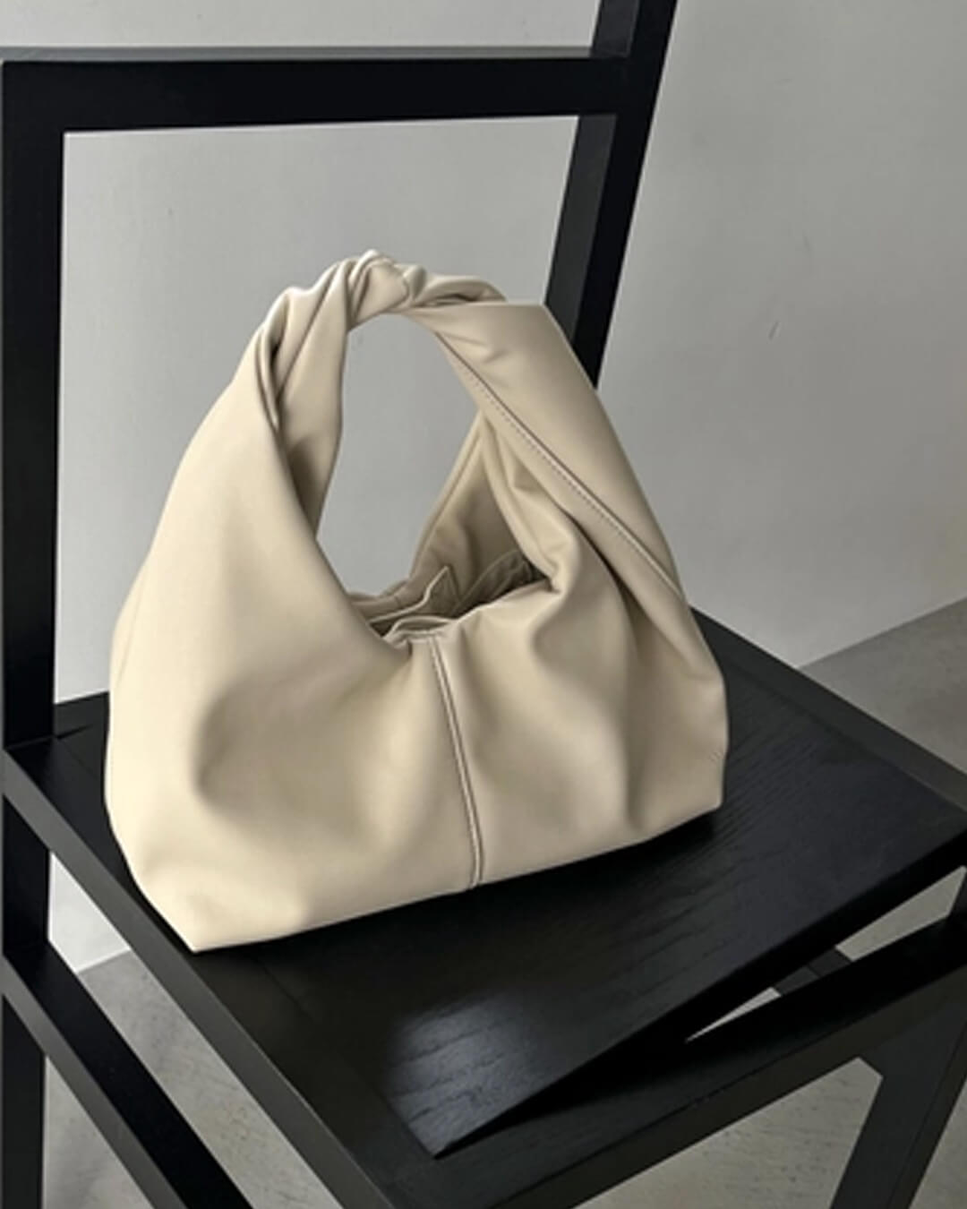 Gelyn Twist Detail Square Vegan Leather Clutch Bag
