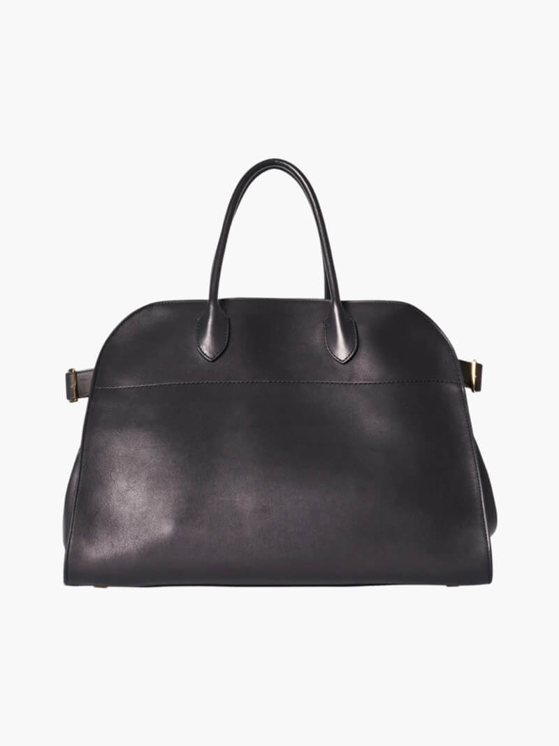 Henna Structured PU Leather Shopper Tote with Shoulder Straps