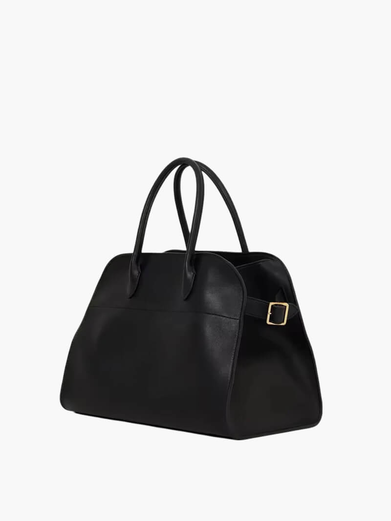 Henna Structured PU Leather Shopper Tote with Shoulder Straps – view 17
