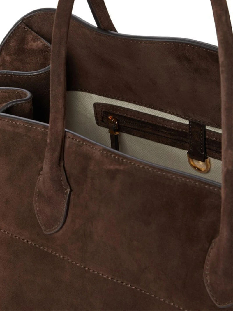 Henna Structured PU Leather Shopper Tote with Shoulder Straps