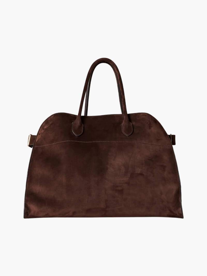 Henna Structured PU Leather Shopper Tote with Shoulder Straps