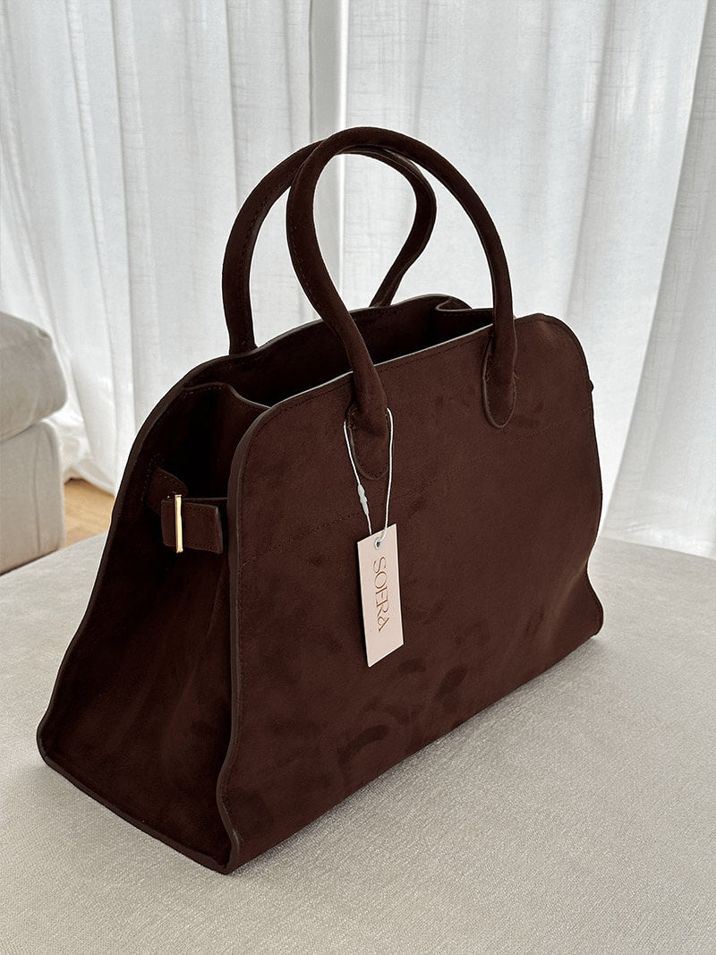 Henna Structured PU Leather Shopper Tote with Shoulder Straps – view 2