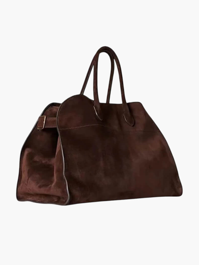 Henna Structured PU Leather Shopper Tote with Shoulder Straps – view 14
