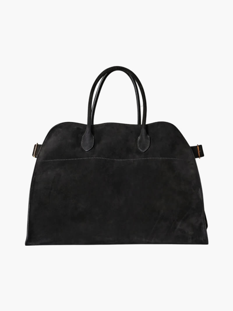 Henna Structured PU Leather Shopper Tote with Shoulder Straps