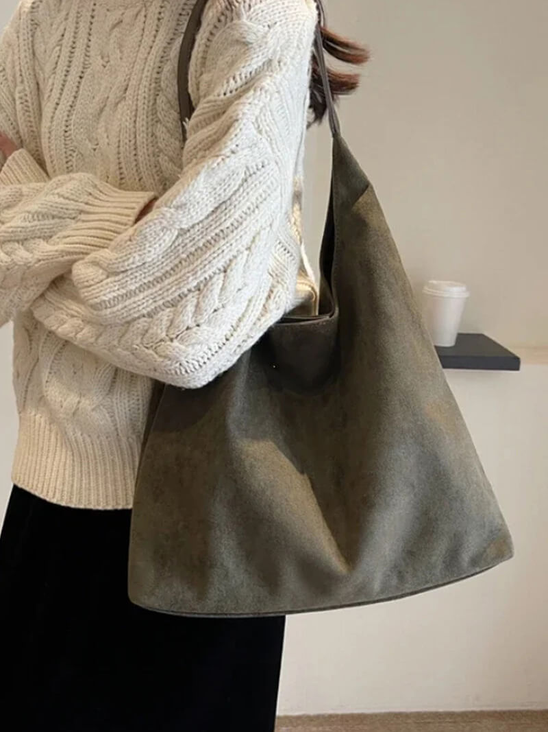 Jenna Western-Inspired Spacious Faux Suede Handbag