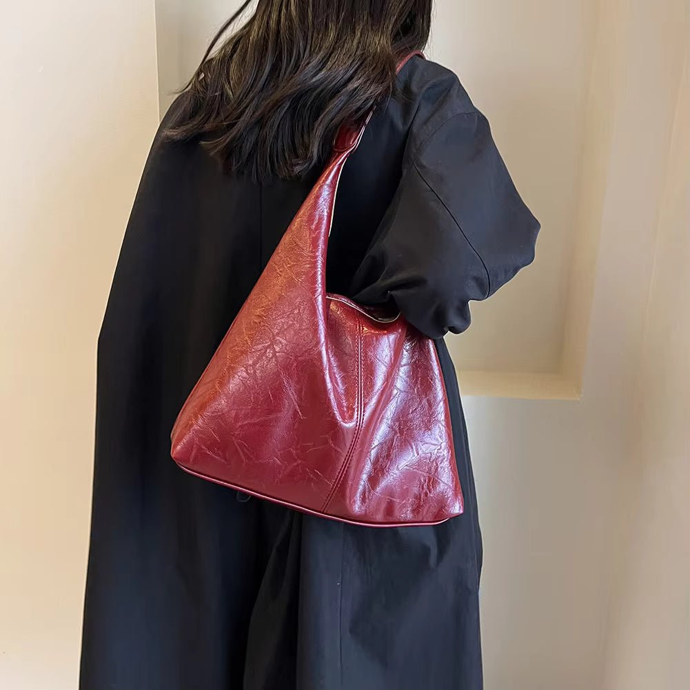 Jenna Glazed Vegan Leather Structured Shopper Tote Bag – view 12