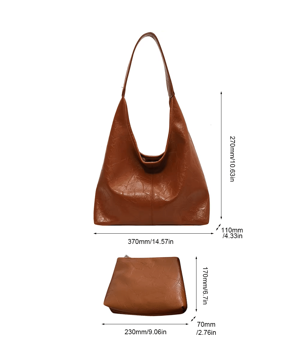 Jenna Glazed Vegan Leather Structured Shopper Tote Bag – view 9
