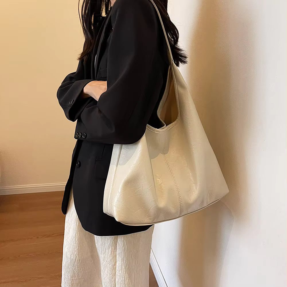 Jenna Glazed Vegan Leather Structured Shopper Tote Bag