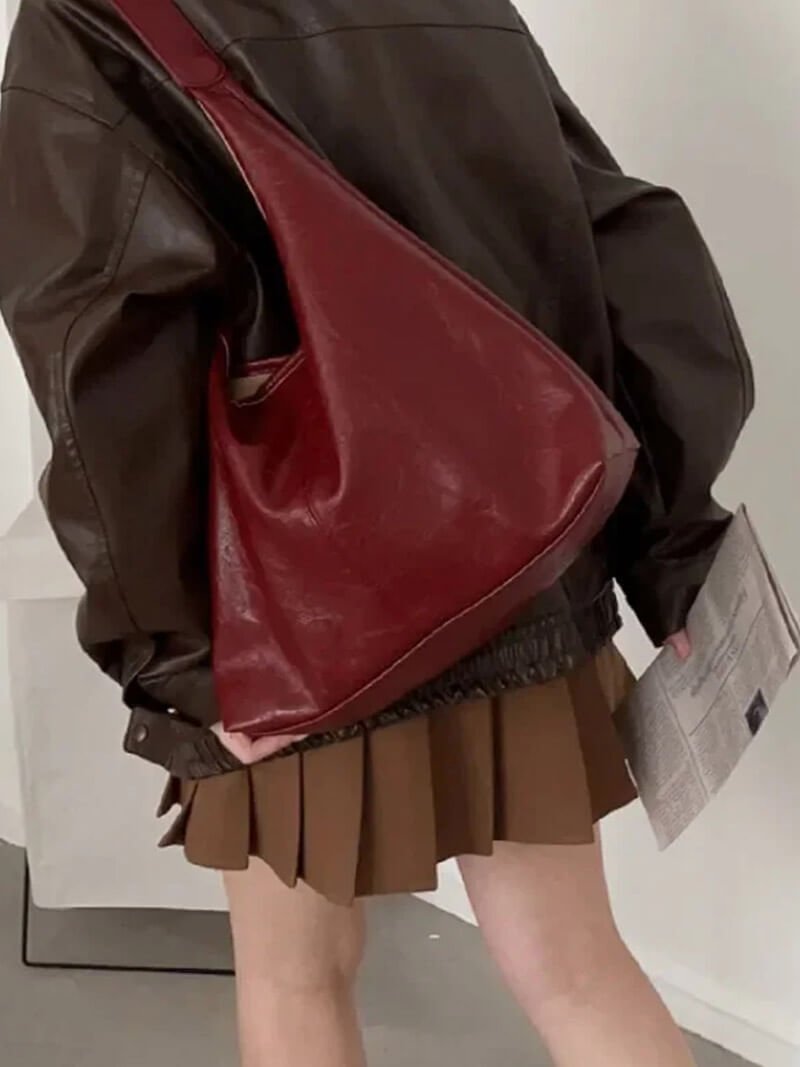 Jenna Glazed Vegan Leather Structured Shopper Tote Bag