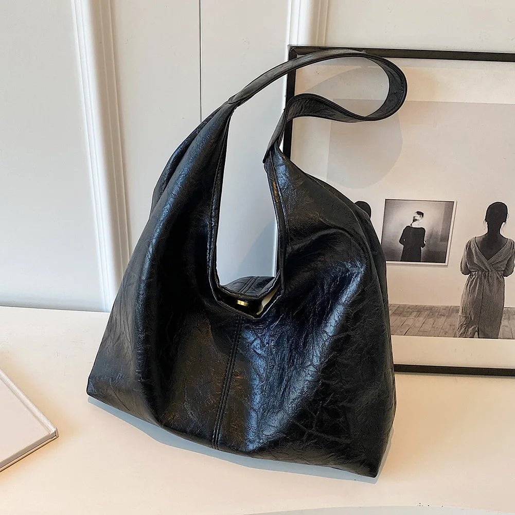 Jenna Glazed Vegan Leather Structured Shopper Tote Bag – view 3