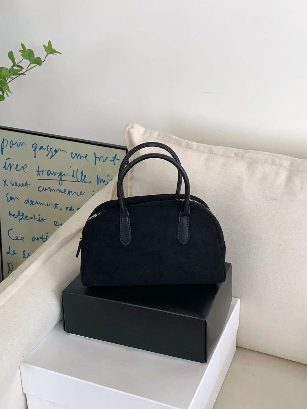 Jenny Small Vintage-Style Faux Suede Open-Top Tote Bag – view 4