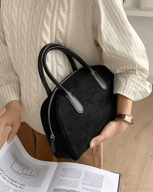 Jenny Small Vintage-Style Faux Suede Open-Top Tote Bag