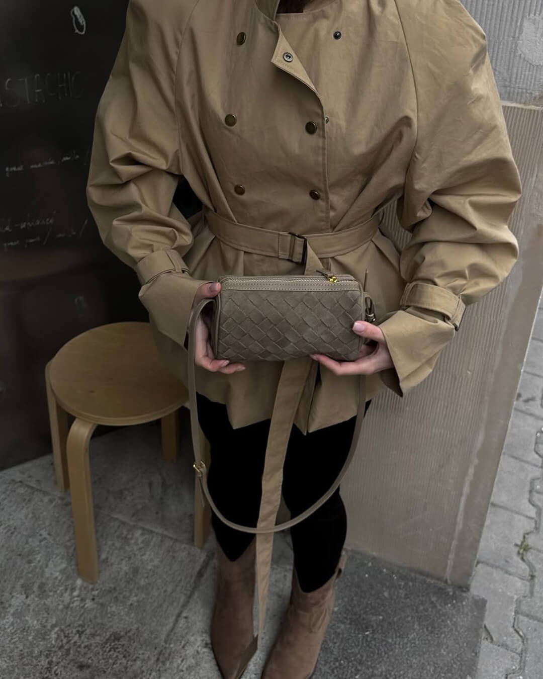 Eva Woven Faux Suede Crossbody Bag with Zip Closure – view 6