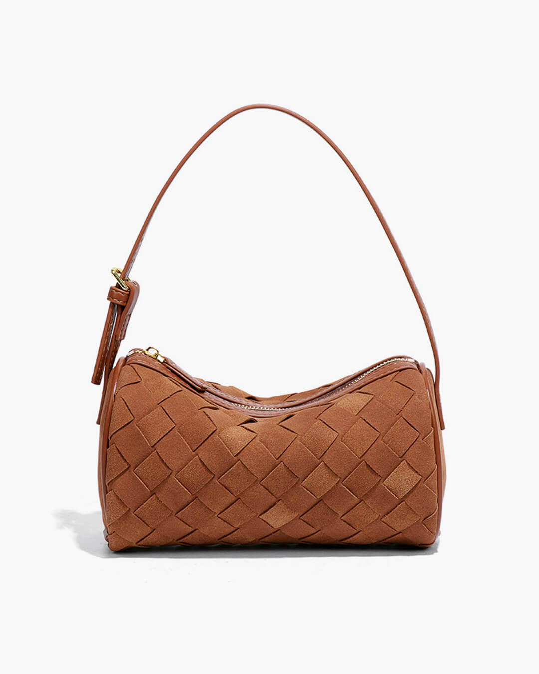 Eva Woven Faux Suede Crossbody Bag with Zip Closure