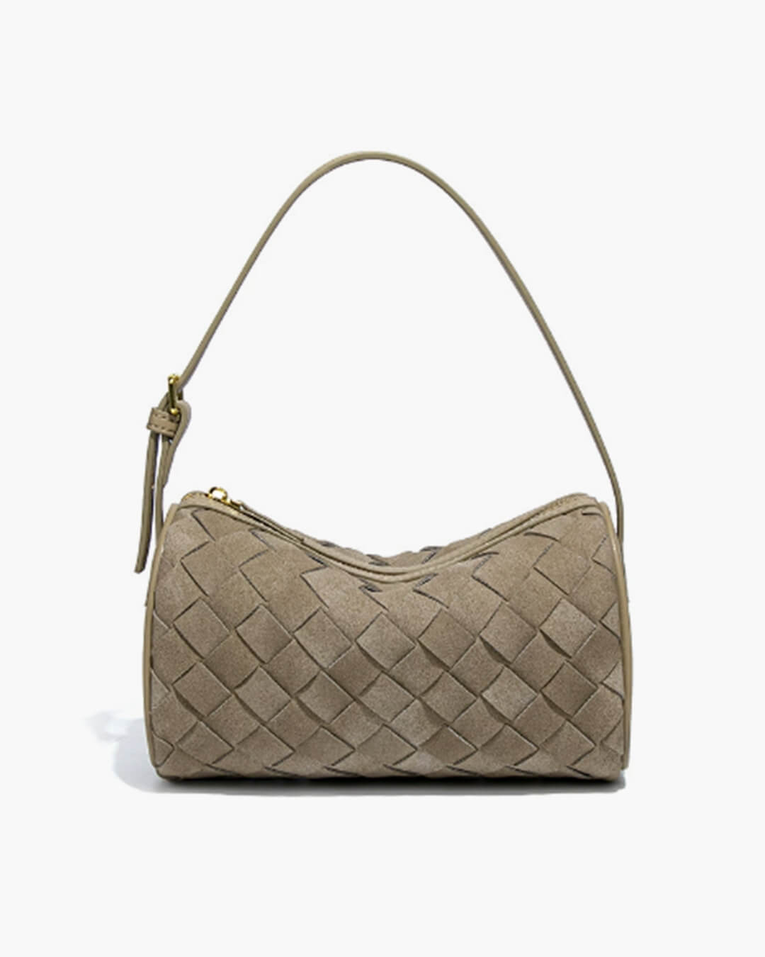 Eva Woven Faux Suede Crossbody Bag with Zip Closure