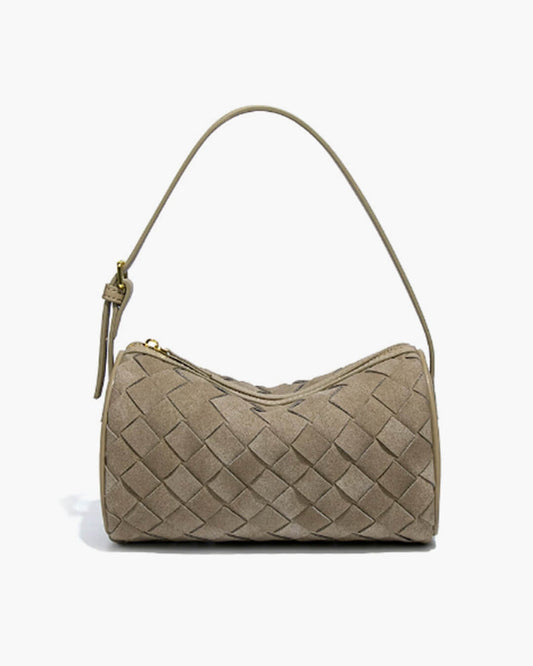 Eva Woven Faux Suede Crossbody Bag with Zip Closure