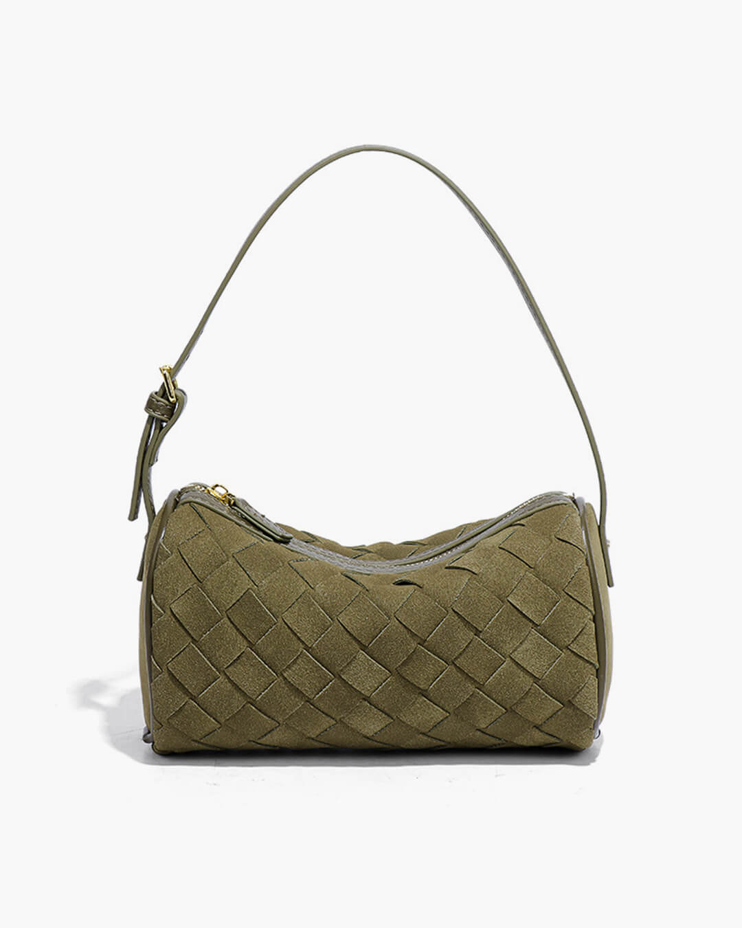 Eva Woven Faux Suede Crossbody Bag with Zip Closure