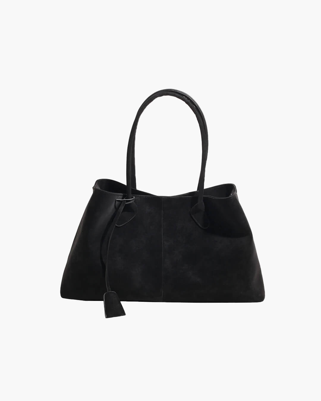 Joan Large Vegan Suede Shoulder Bag with Zip Closure