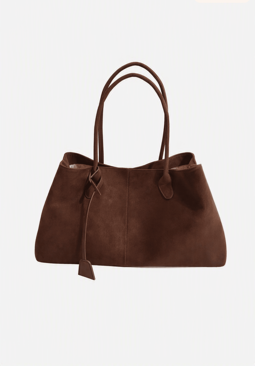 Joan Large Vegan Suede Shoulder Bag with Zip Closure