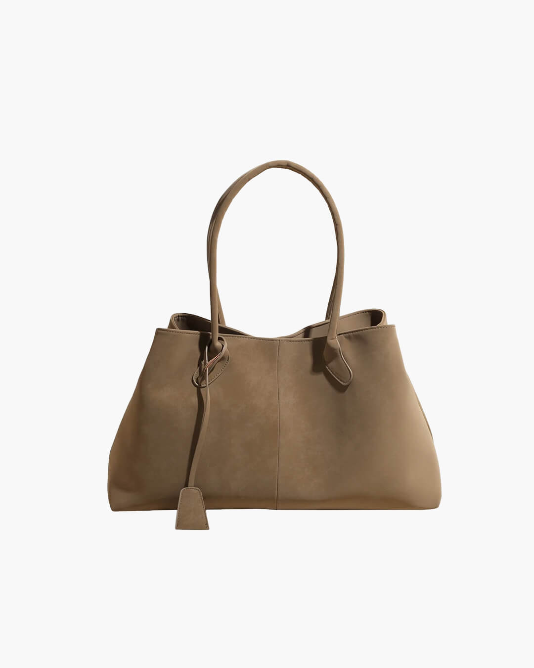 Joan Large Vegan Suede Shoulder Bag with Zip Closure
