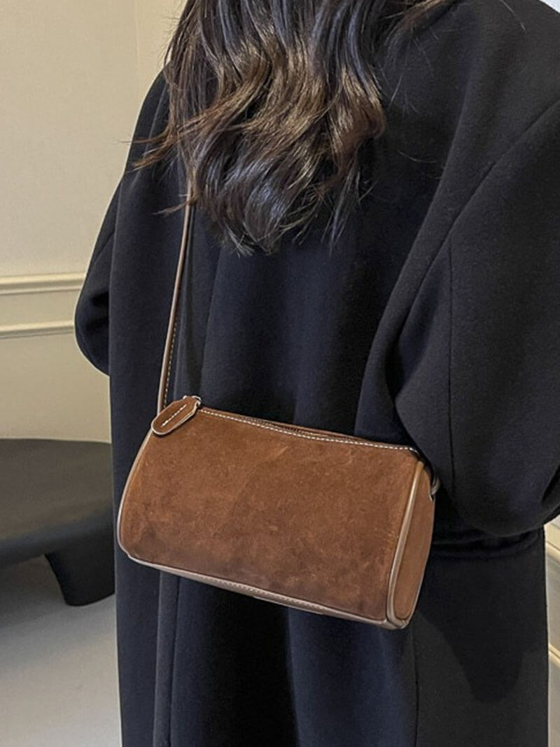 Ruby Faux Suede Western-Inspired Rounded Shoulder Bag – view 6