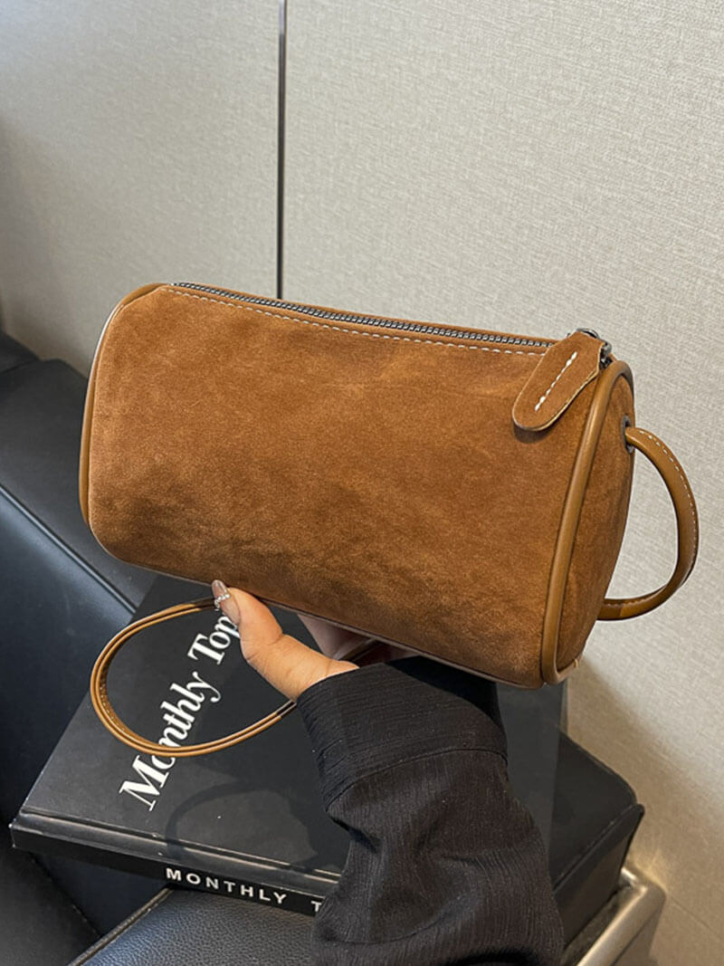 Ruby Faux Suede Western-Inspired Rounded Shoulder Bag – view 5