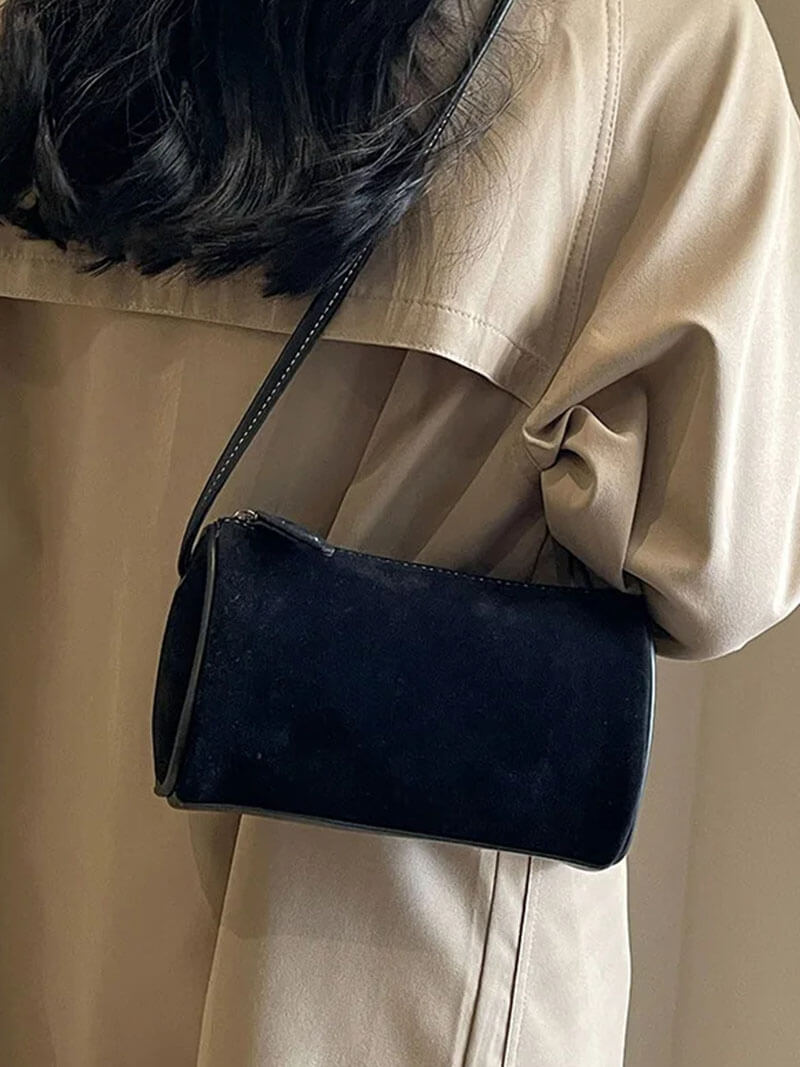 Ruby Faux Suede Western-Inspired Rounded Shoulder Bag