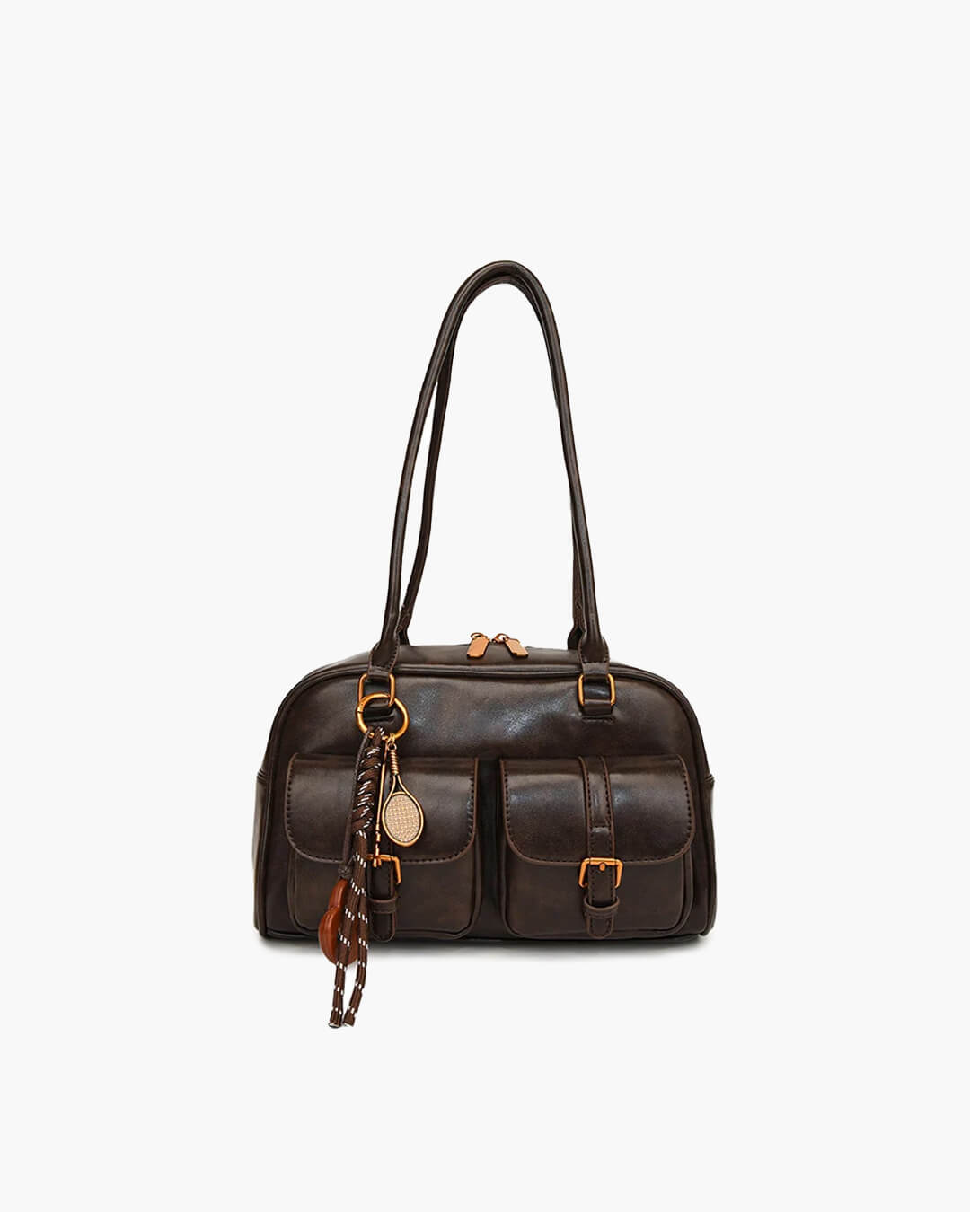 Jessa Multi-Pocket Vegan Leather Handbag with Zip Closure – view 2