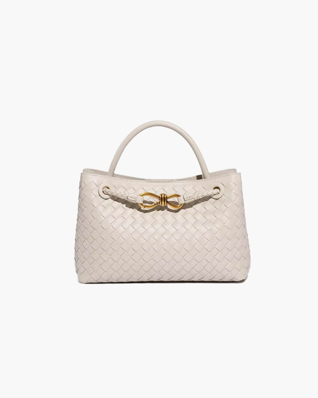 Lucia Small Woven Vegan Leather Bag with Gold-Tone Hardware